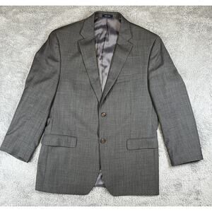 Polo Ralph Lauren Blazer Jacket Mens 44R Gray Wool Silk Two Button -‎ Flaw